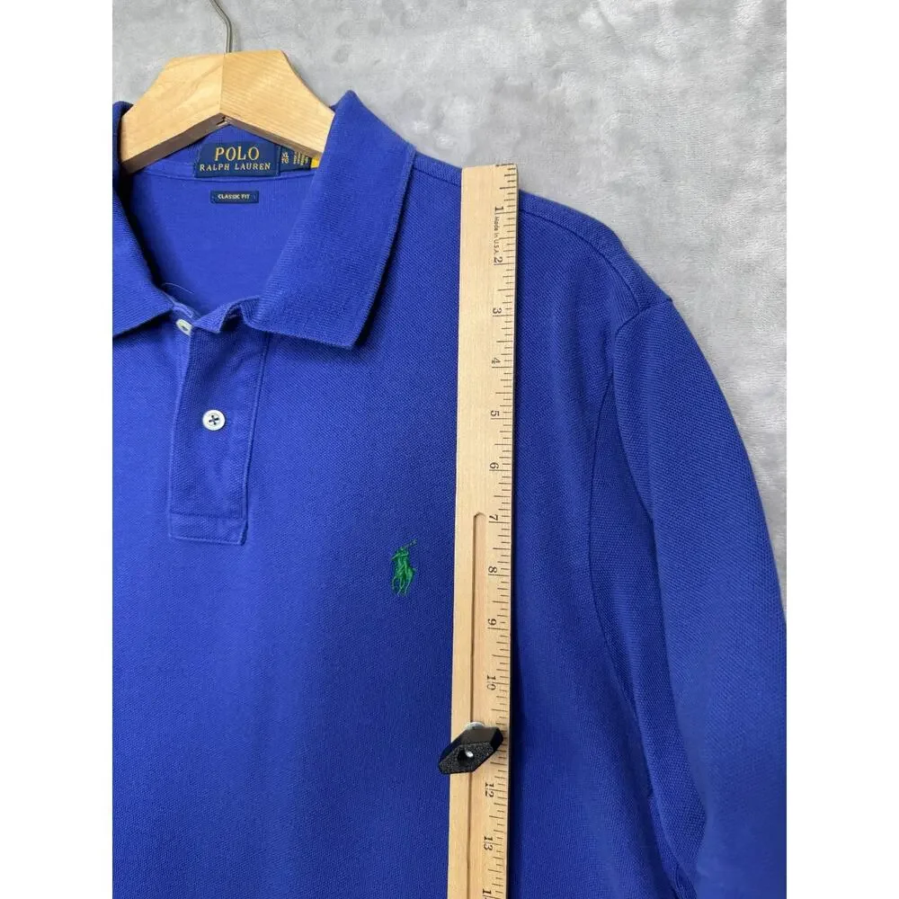 Polo Ralph Lauren Polo Shirt Mens XL Blue Classic Fit Pique Cotton Preppy S/S